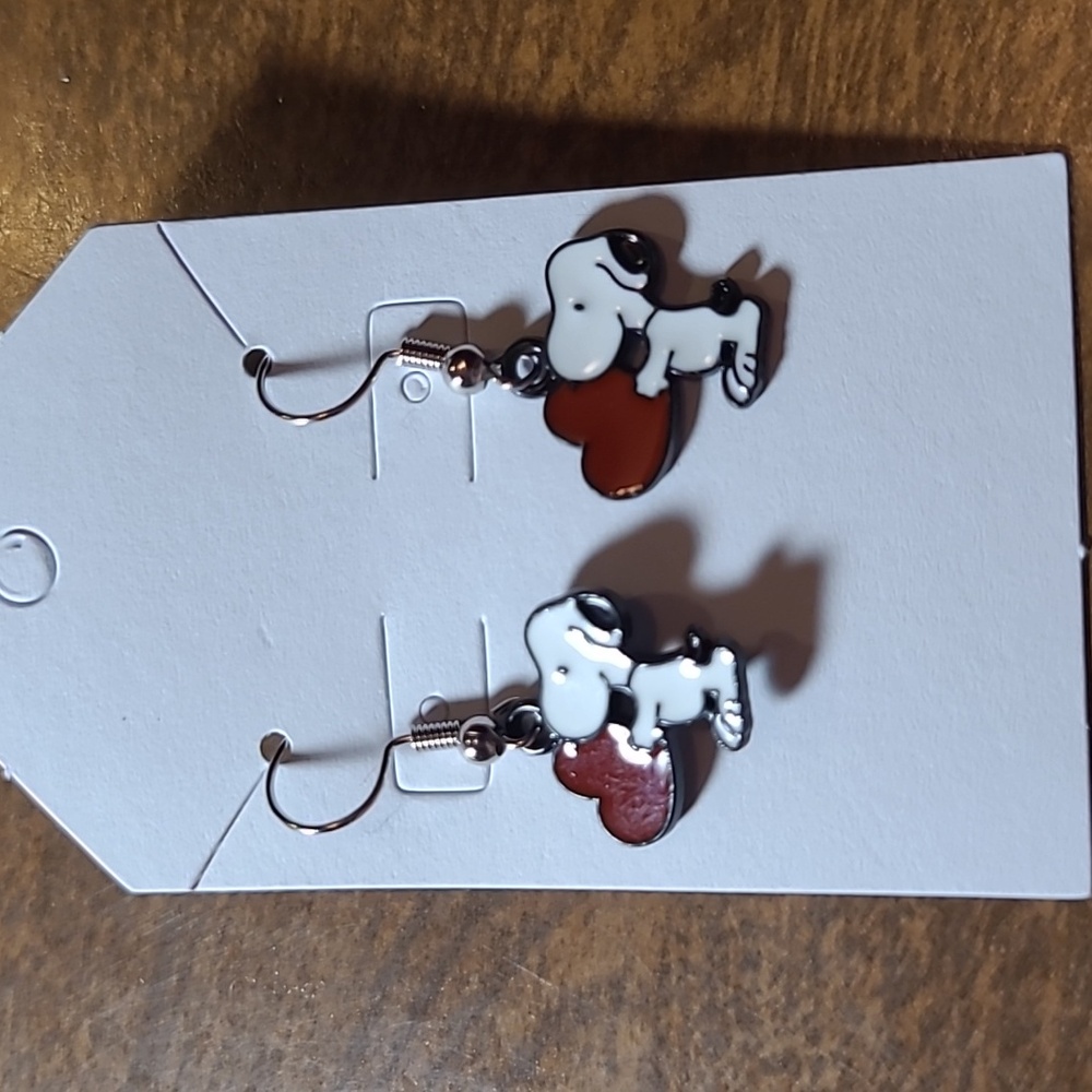 Beagle Dog Heart Earrings